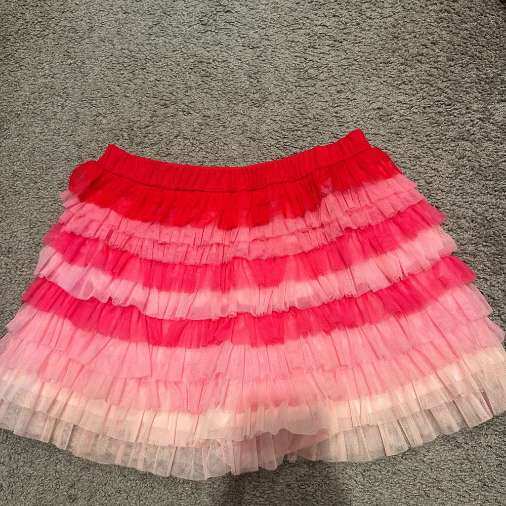TCEC Red and Pink Layered Tulle Skirt